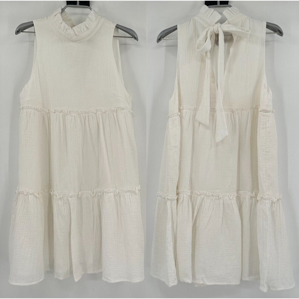 Pomander Place by Tuckernuck White Lightweight Gauze Morgan Dress sz L NEW Mini